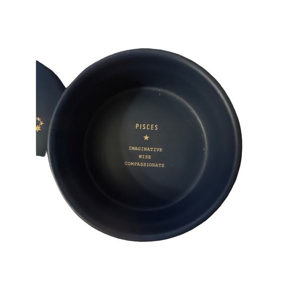 Fringe Pisces Zodiac Star Sign Ceramic Trinket Jar Lid Dish Navy Constellation - Picture 4 of 5